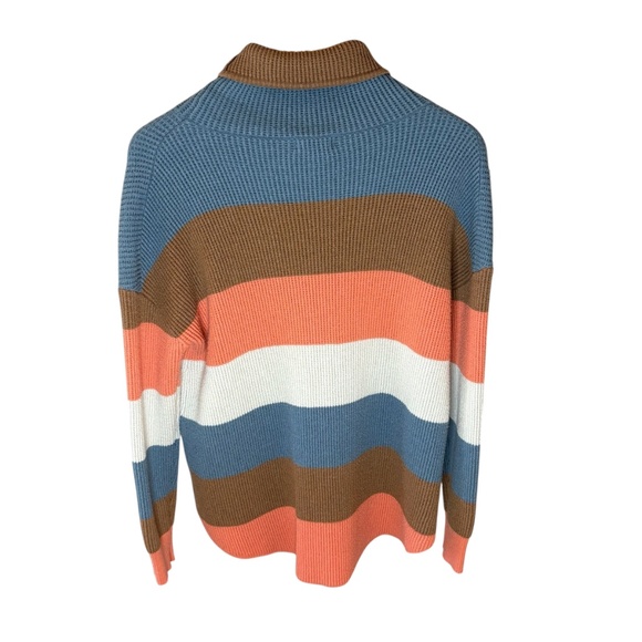 CARVE Designs Womens Cowl Neck Striped Pullover Sweater Size M Thumbhole Sleeves - Picture 4 of 6